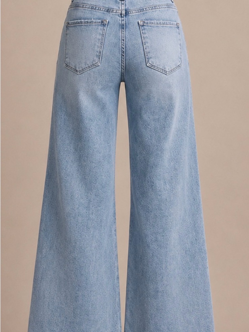 Risen Women's Plus Size Light Blue Wide-Leg Cropped Jeans size 3X - Picture 2 of 2